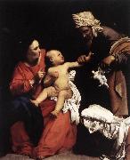 SARACENI, Carlo Madonna and Child with St Anne dt oil